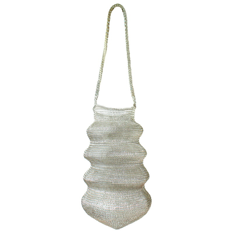 SHELL Handwoven Wire Bag In Silver