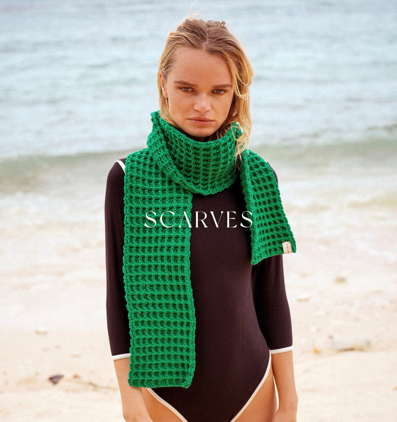 Waffle Handmade Crochet Scarves - Holiday Gift Guide