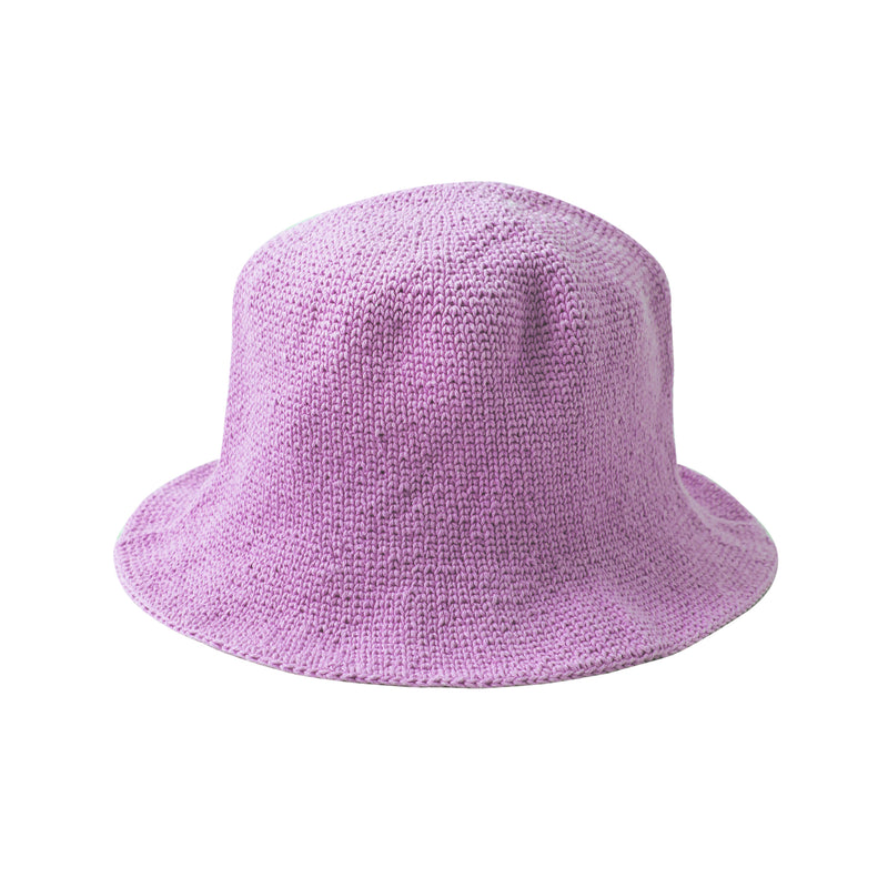 Florette Crochet Beach Bucket Hat in Lilac. Soft and shapeable crochet bucket hats meticulously made by artisans in the villages of Bali. This hat feels airy for summer days and offers irreplaceable comfort at any season of the year.