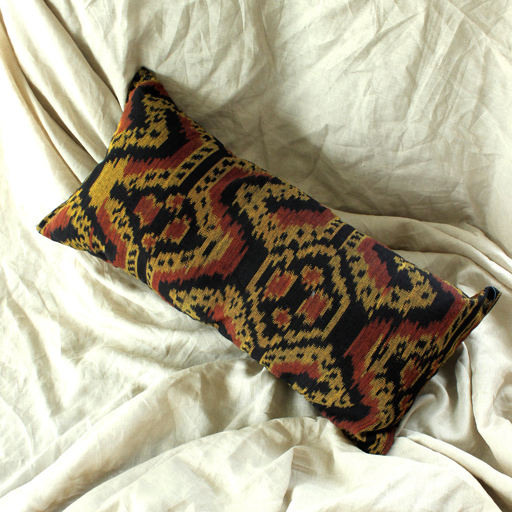 Tropical Handwoven Decorative Lumbar Pillow Cover "Java Tribe"