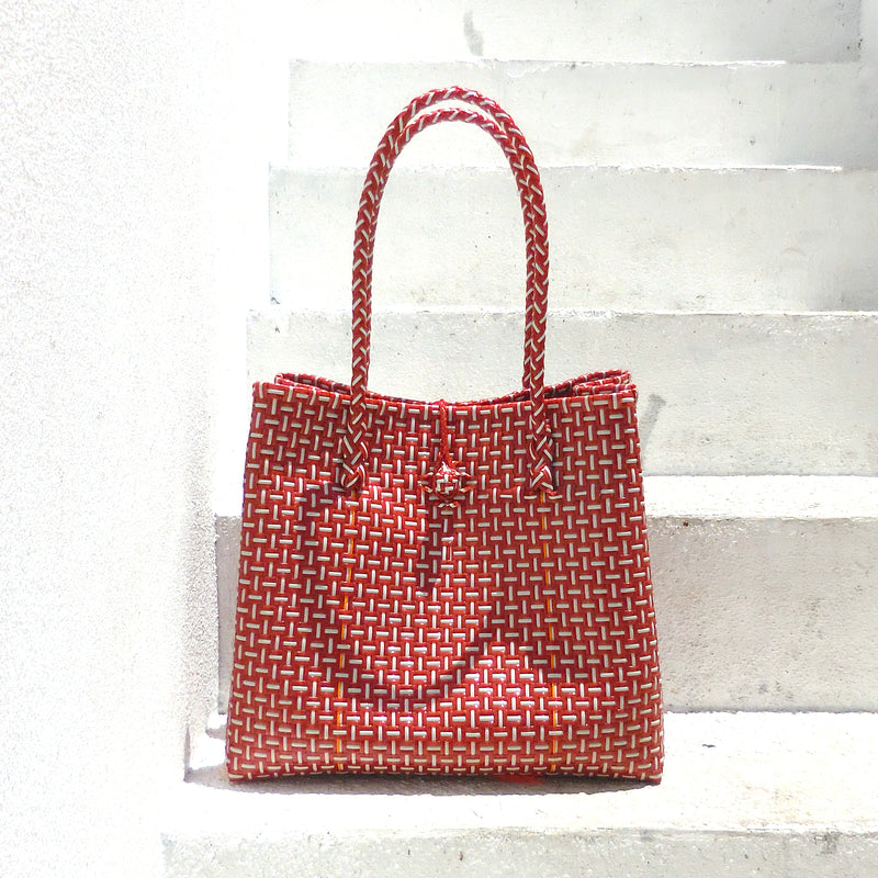 TOKO Recycled Market Beach Tote Bag in Red