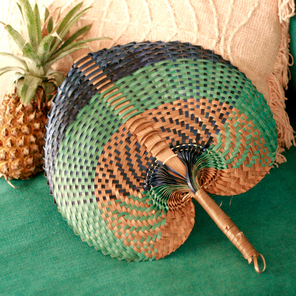 Balinese Woven Hand Fan "Tropica"