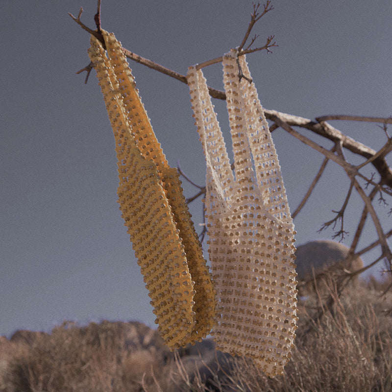 Kama Wooden Beads Crochet Bag in Pale Yellow - Macrame Bag