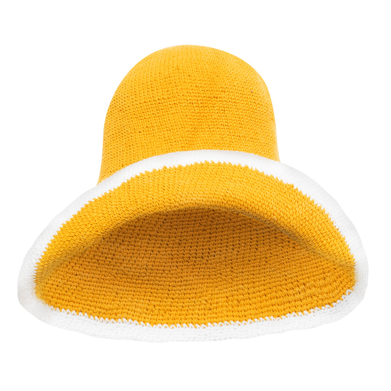 BLOOM LINE Chapeau de soleil au crochet en jaune canari