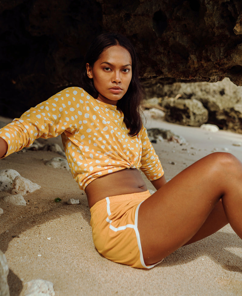 GIRL Seaside Runner Recycled Shorts, in Sunflower Yellow