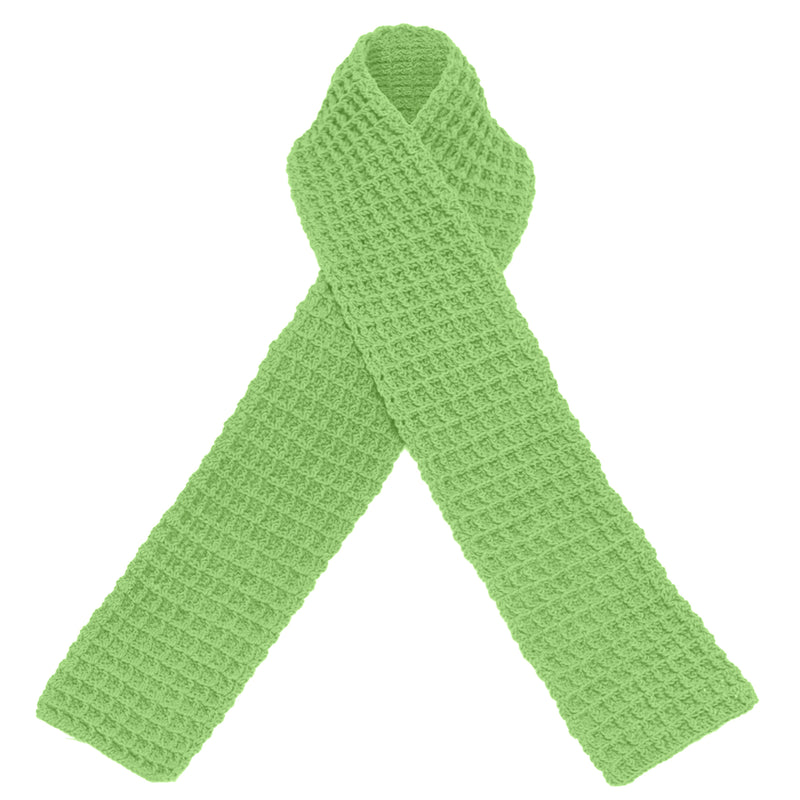 Écharpe au crochet WAFFLE en vert sauge