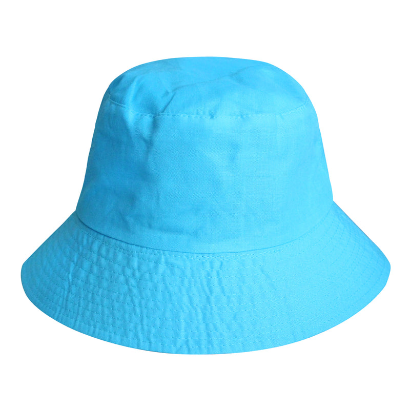 BrunnaCo WATU Seaside Linen Bucket Hat in Sea Blue - A stylish and comfortable bucket hat made from high-quality linen. The hat has a relaxed fit and a wide brim that provides sun protection. The hat is available in sea blue, a beautiful and versatile color that can be worn with any outfit.